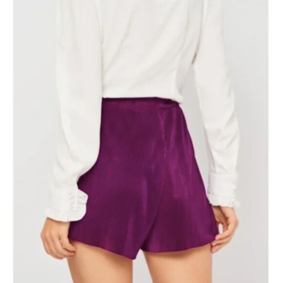 Zara Pleated Shorts Purple S - Picture 3 of 10